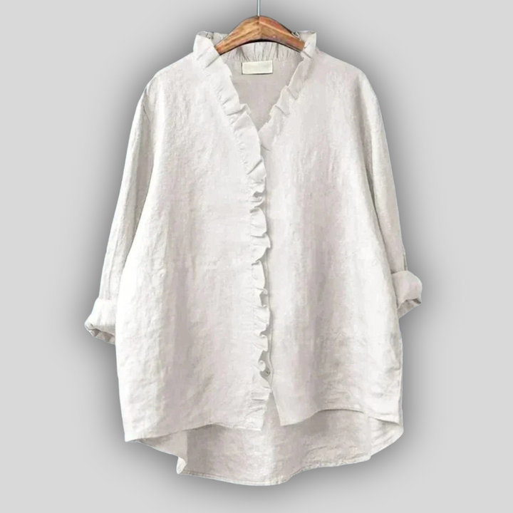 Lněná Blůza Zemitá Elegance