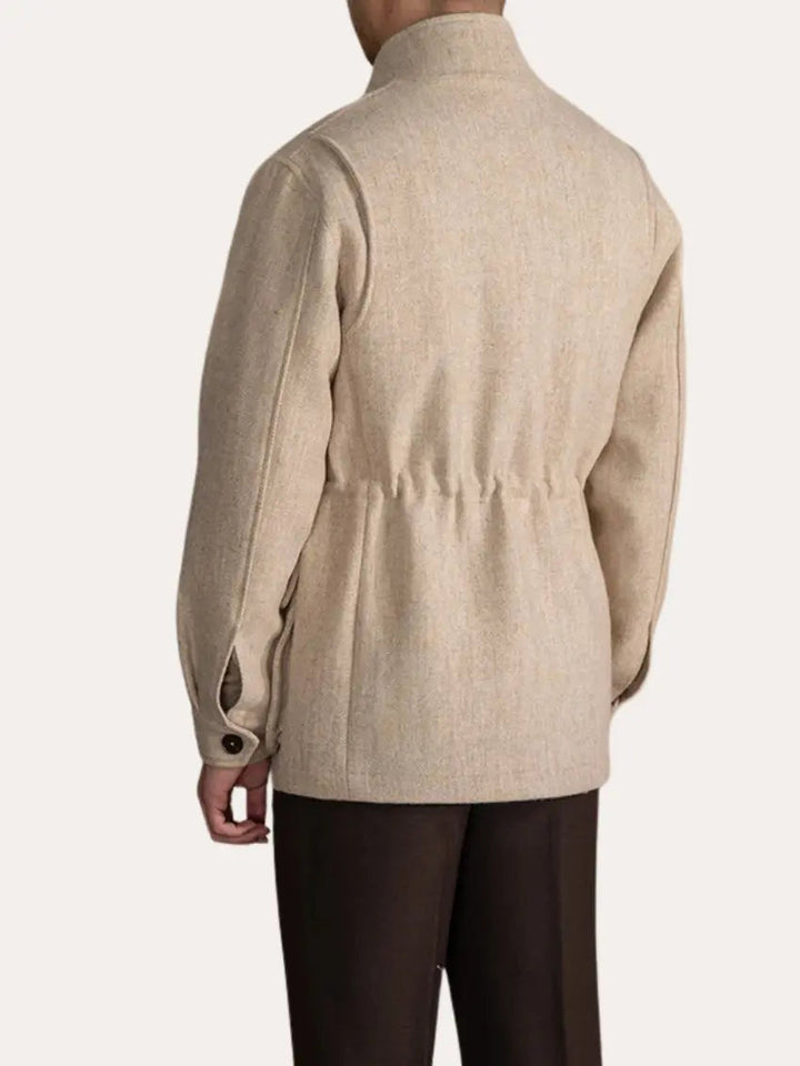 Beige Vlněná Bunda
