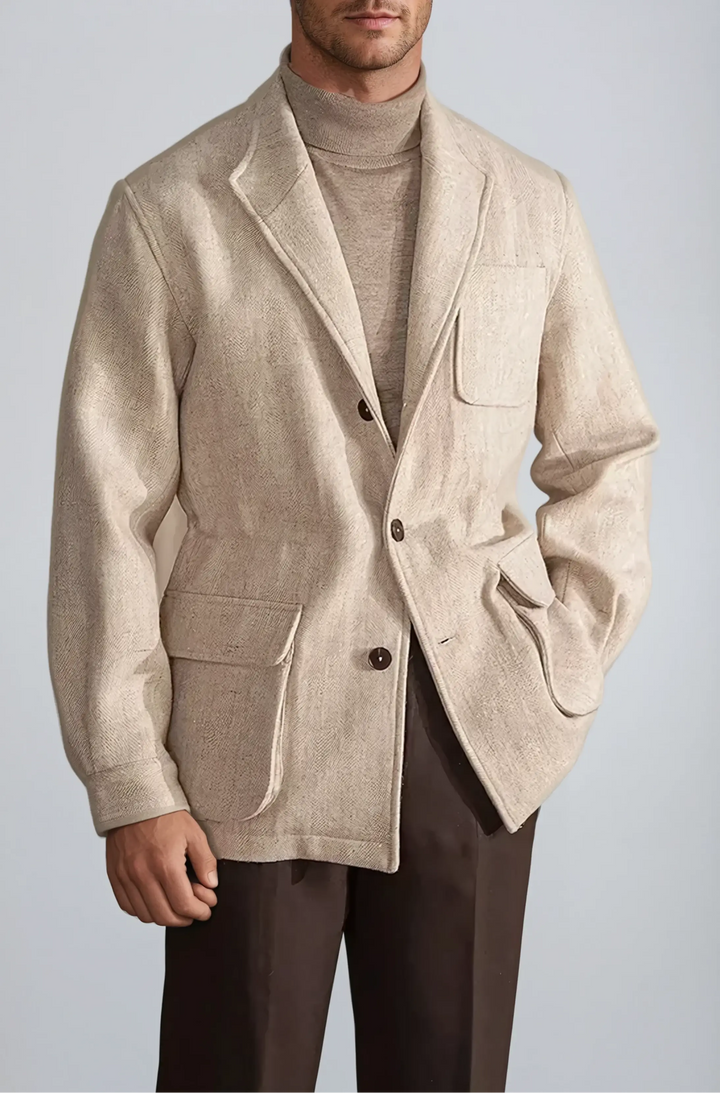 Beige Vlněná Bunda