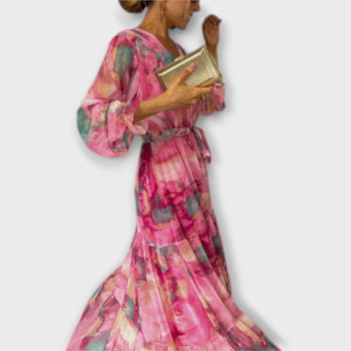 Evelyn - Aquarelle Dream Maxi Šaty
