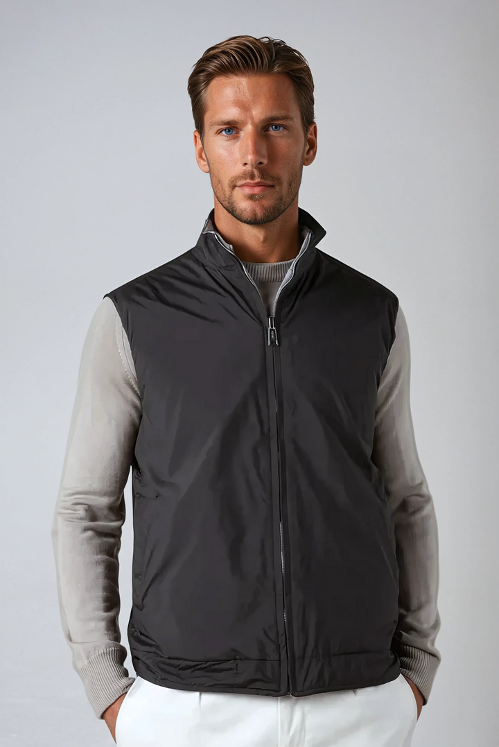 Oboustranný městský bodywarmer - Černý